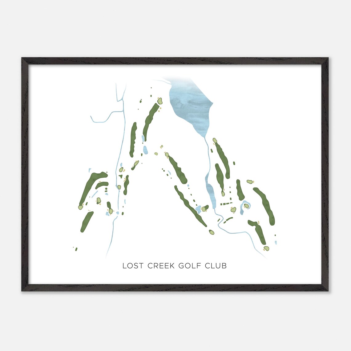 Lost Creek Golf Club Beaver Bank Canada Modern Watercolor Course Map Poster - Image 4