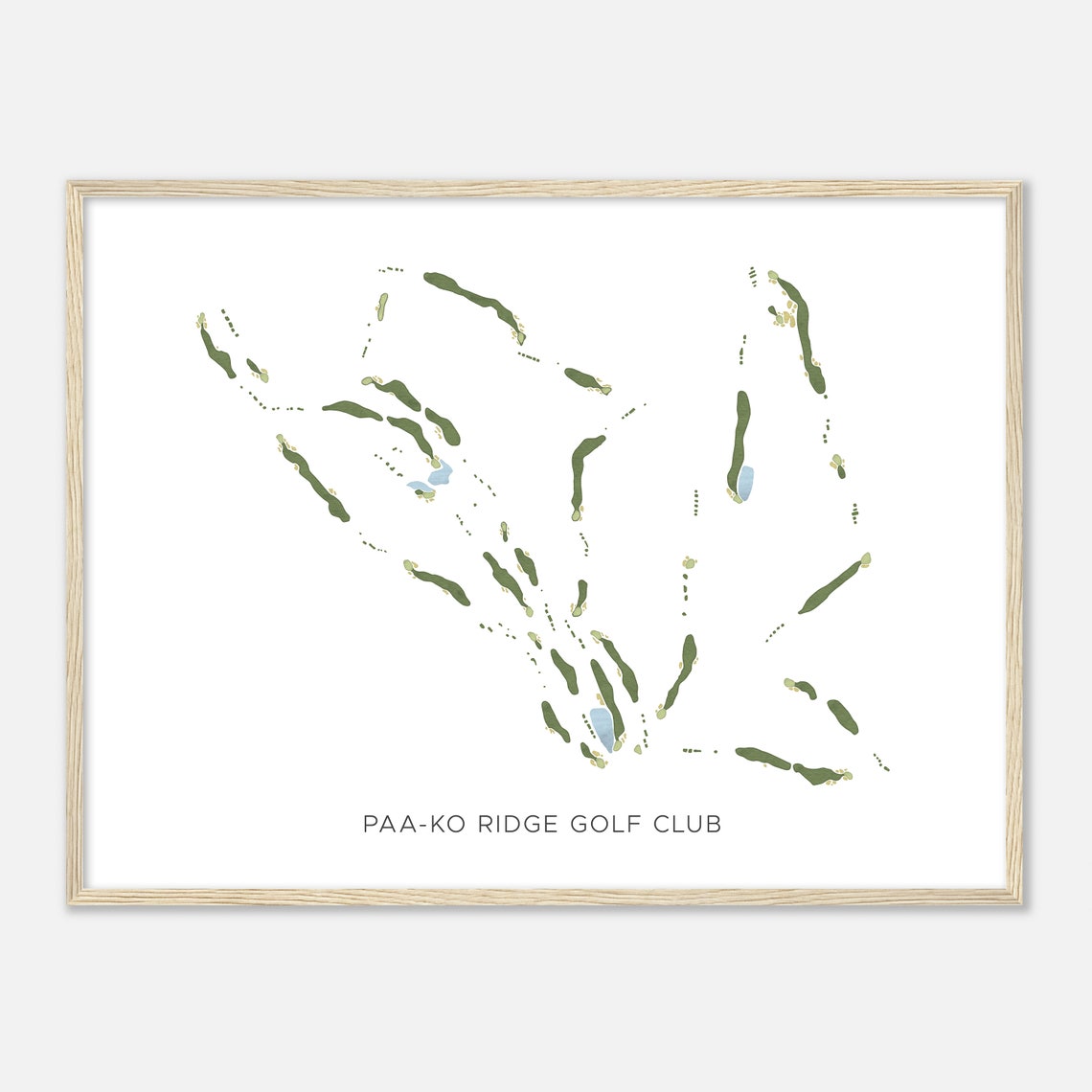 Paa Ko Ridge Golf Club Modern Fairway Watercolor Course Map Poster