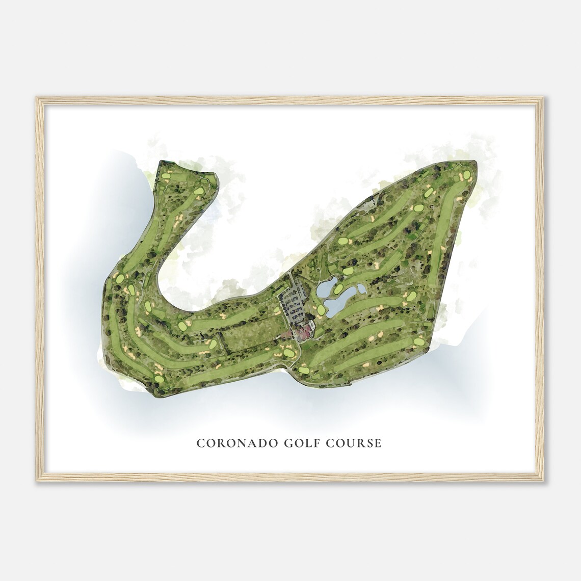 Coronado Golf Course California Classic Watercolor Map Golfer Gift Golf Wall Art Golf Poster Print Course Layout - Image 2