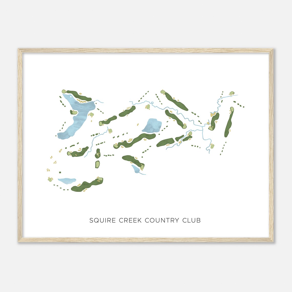 Squire Creek Country Club Louisiana Modern Watercolor Golf Poster - Image 2