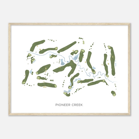 Pioneer Creek Minnesota Modern Watercolor Map Golfer Gift Golf Wall Art Golf Poster Print Course Layout