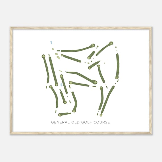 General Old Golf Course California Modern Watercolor Map Golfer Gift Golf Wall Art Golf Poster Print Course Layout