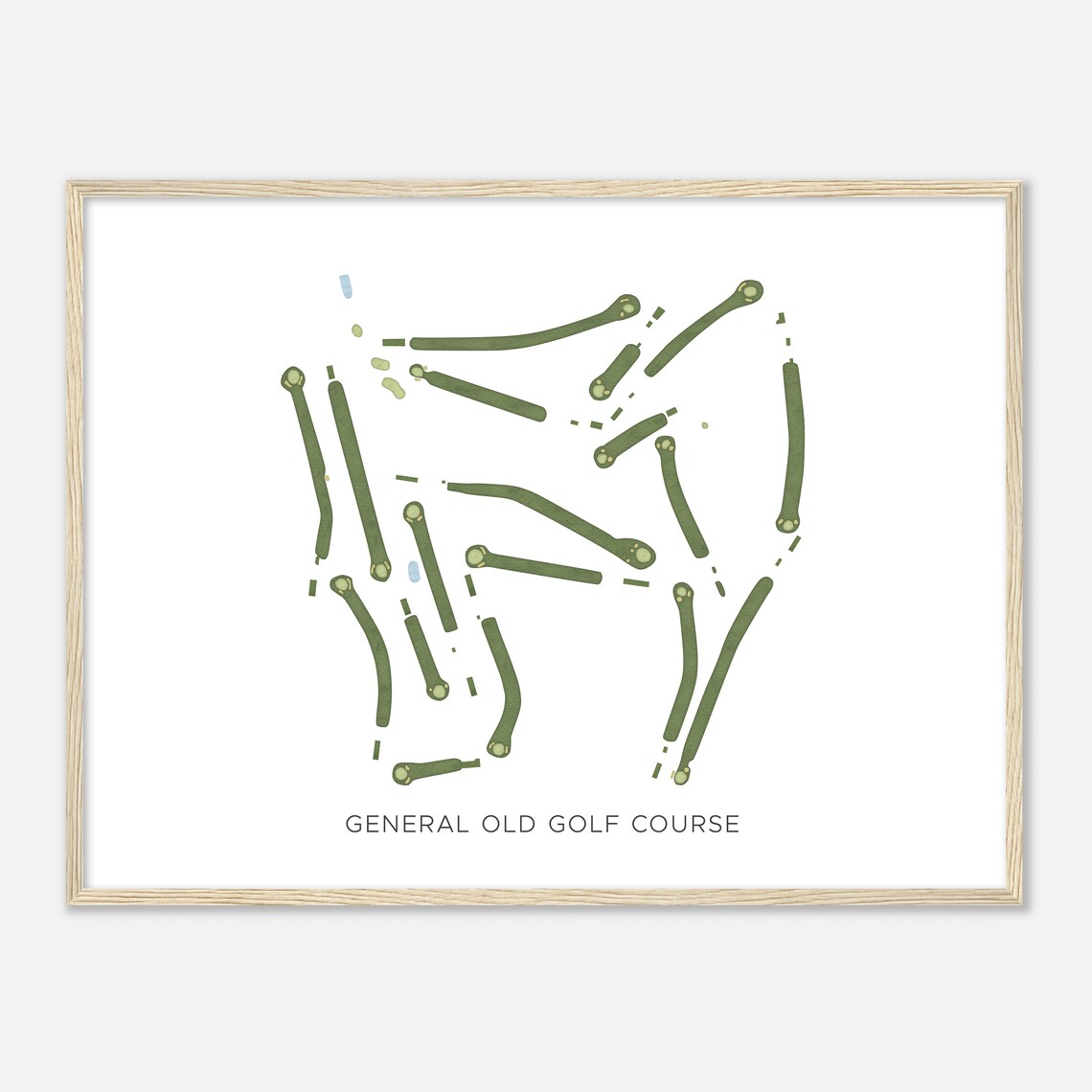 General Old Golf Course California Modern Watercolor Map Golfer Gift Golf Wall Art Golf Poster Print Course Layout