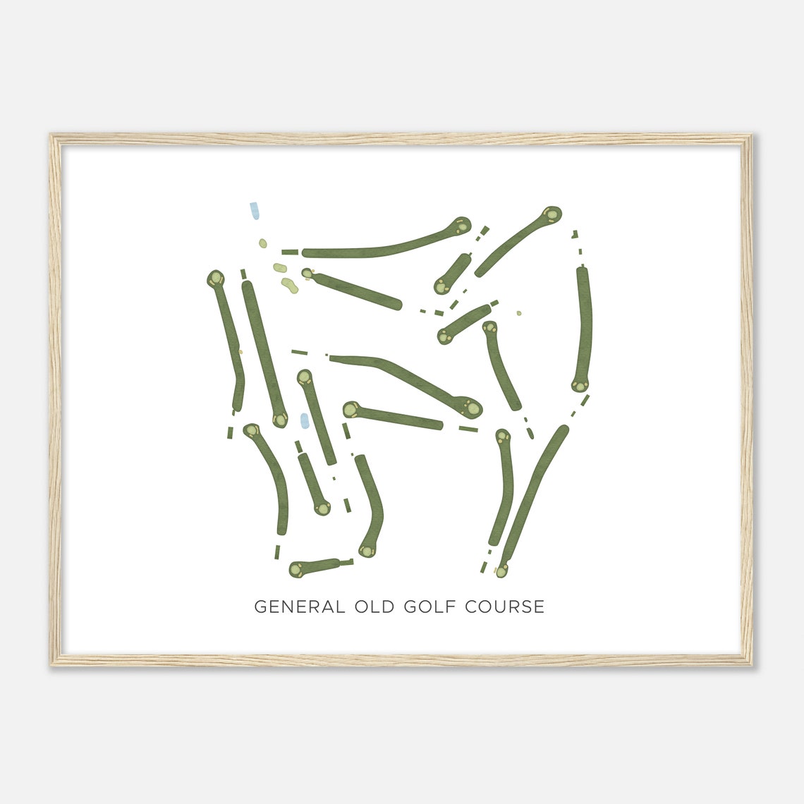General Old Golf Course California Modern Watercolor Map Poster