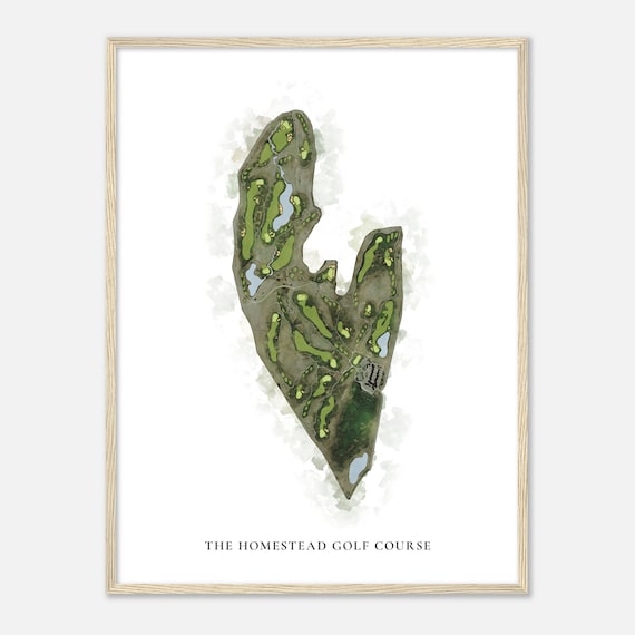 The Homestead Golf Course Colorado Classic Watercolor Map Golfer Gift Golf Wall Art Golf Poster Print Course Layout