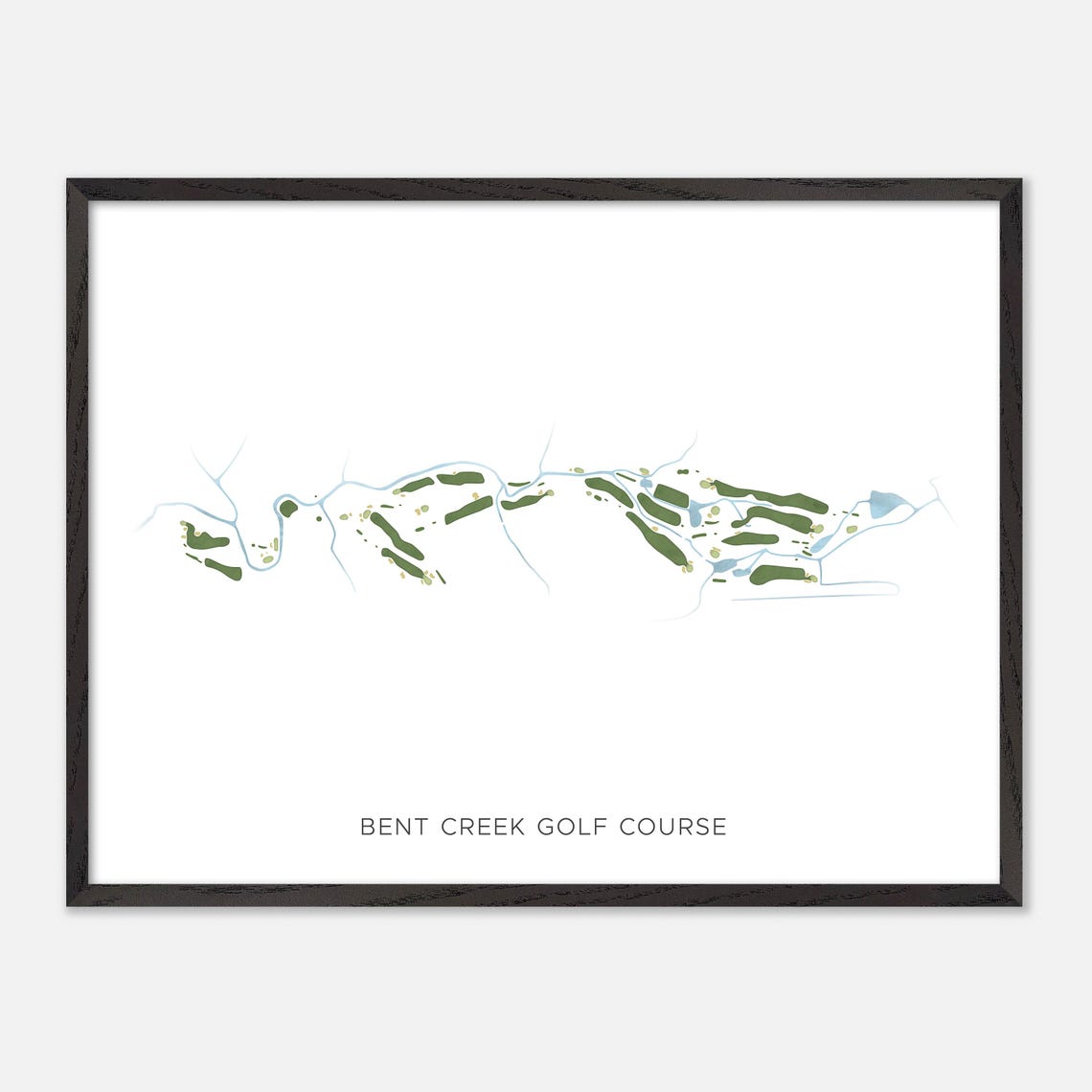 Bent Creek Golf Course Minimalist Watercolor Creekside Map Poster - Image 5