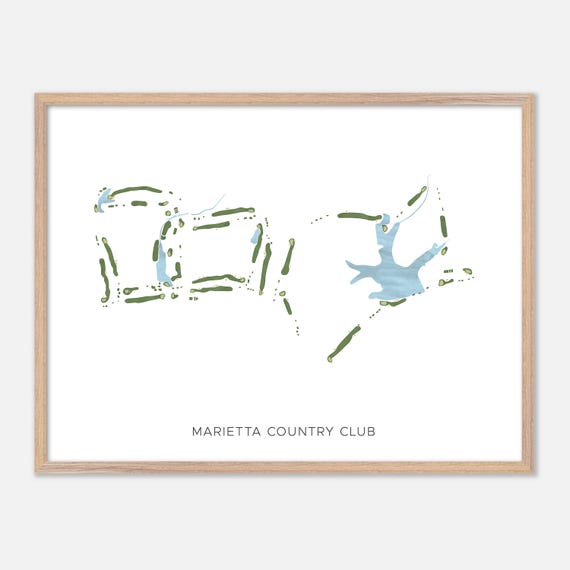 Marietta Country Club In Marietta Georgia Modern Watercolor Map Golfer Gift Golf Wall Art Golf Poster Print Course Layout