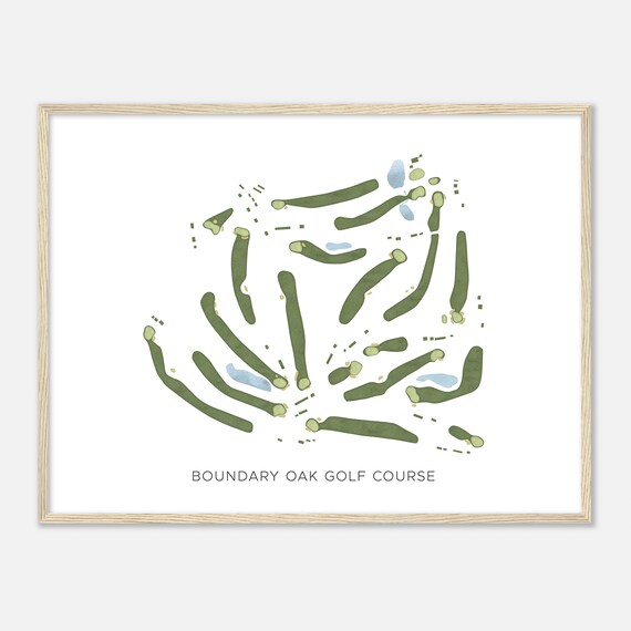 Boundary Oak Golf Course California Modern Watercolor Map Golfer Gift Golf Wall Art Golf Poster Print Course Layout