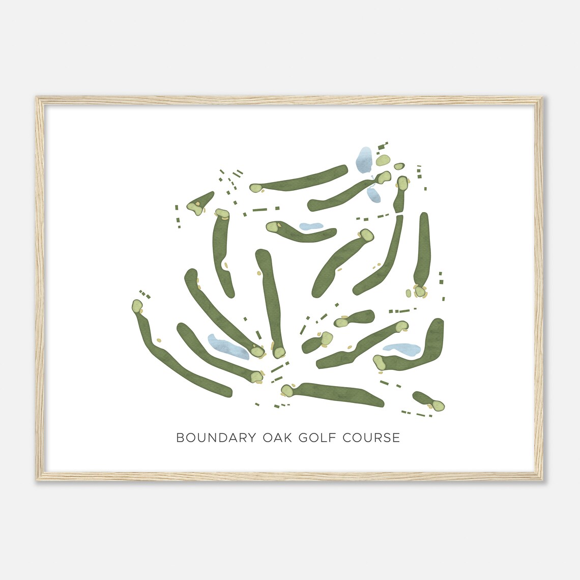 Boundary Oak Golf Course California Modern Watercolor Map Golfer Gift Golf Wall Art Golf Poster Print Course Layout