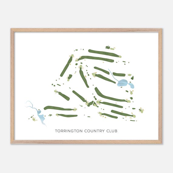 Torrington Country Club In Goshen Connecticut Modern Watercolor Map Golfer Gift Golf Wall Art Golf Poster Print Course Layout