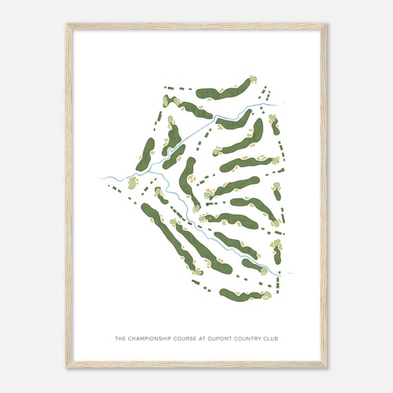 The Championship Course At Dupont Country Club Delaware Modern Watercolor Map Golfer Gift Golf Wall Art Golf Poster Print