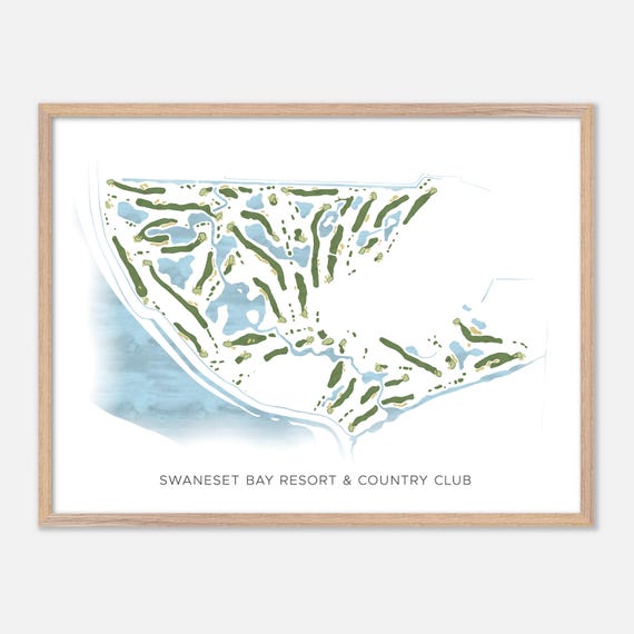 Swaneset Bay Resort Country Club In Pitt Meadows Canada Modern Watercolor Map Golfer Gift Golf Wall Art Golf Poster Print