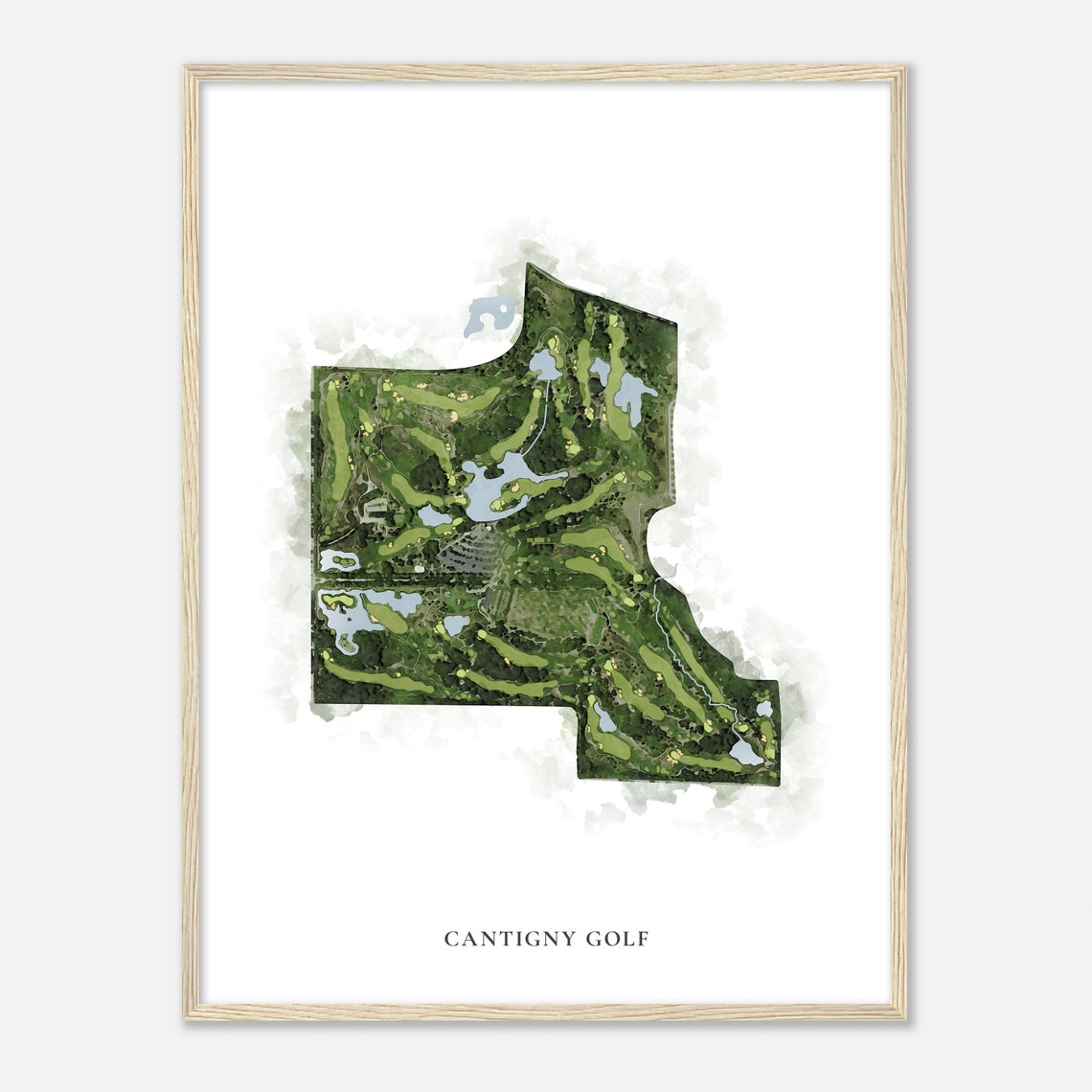 Cantigny Golf Classic Watercolor Map Wheaton Illinois Poster