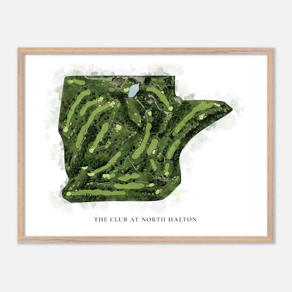 The Club at North Halton Ontario Classic Watercolor Map Poster