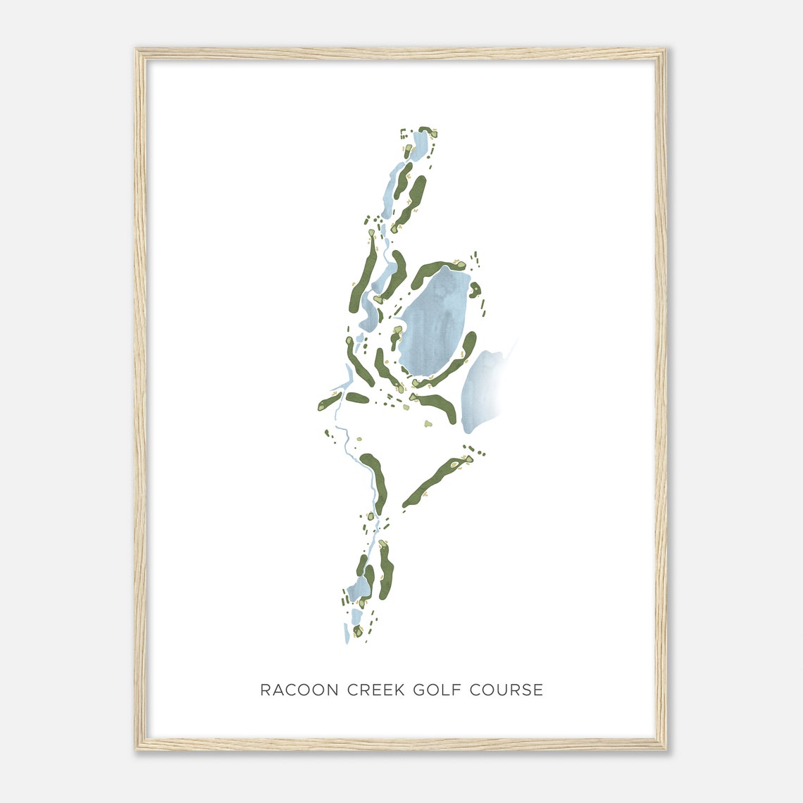 Racoon Creek Golf Course Colorado Modern Minimalist Course Map Poster - Image 2