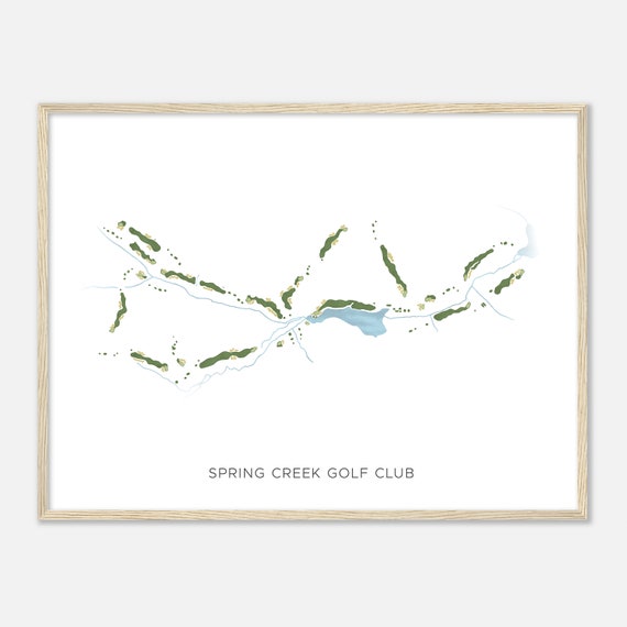 Spring Creek Golf Club Virginia Modern Watercolor Map Golfer Gift Golf Wall Art Golf Poster Print Course Layout