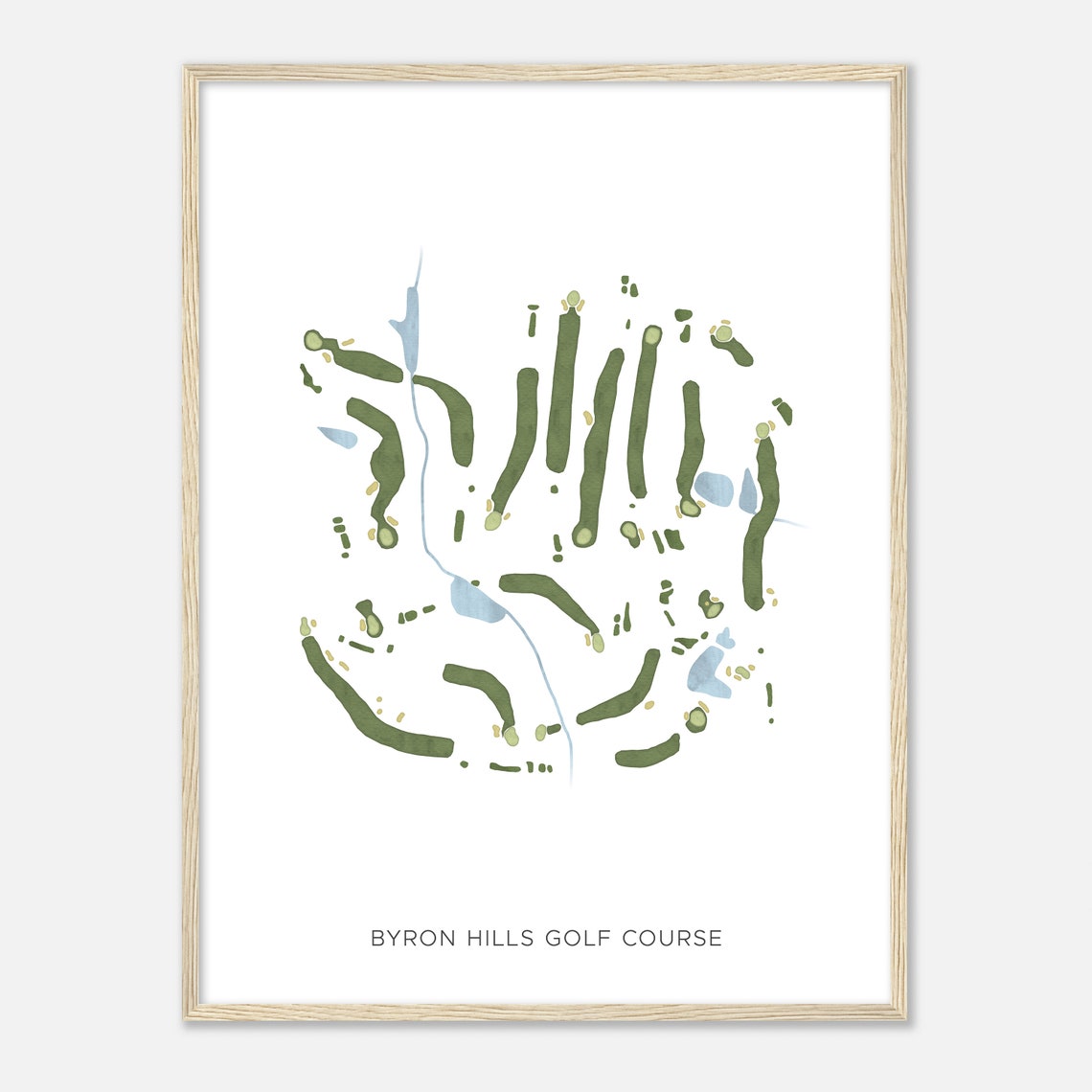 Byron Hills Golf Course Illinois Modern Watercolor Map Golfer Gift Golf Wall Art Golf Poster Print Course Layout - Image 2