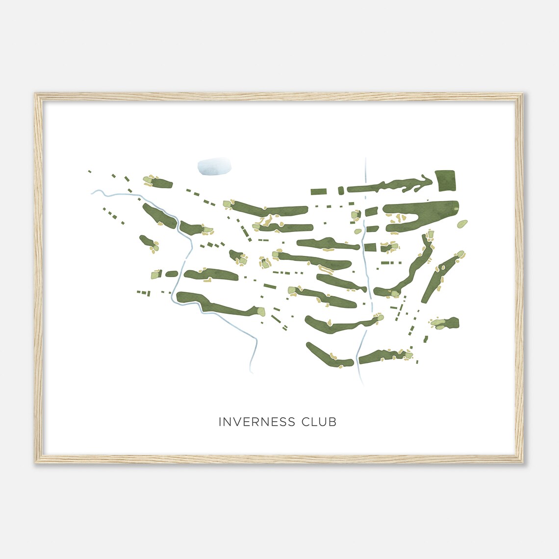 Inverness Club Ohio Modern Watercolor Golf Course Map Poster - Image 2
