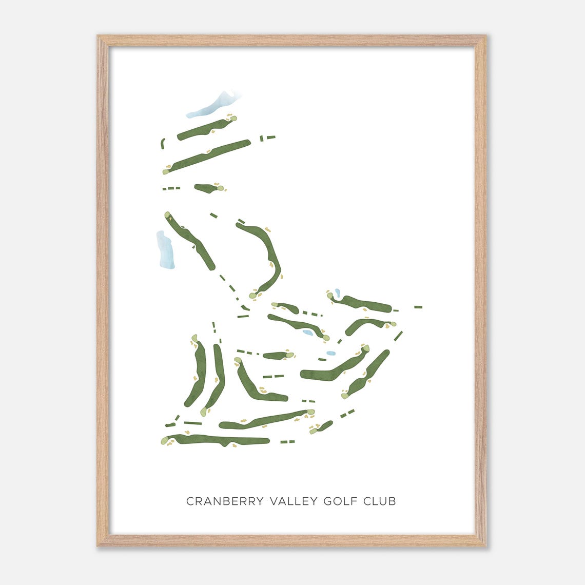 Cranberry Valley Golf Club Massachusetts Modern Watercolor Map Poster - Image 2