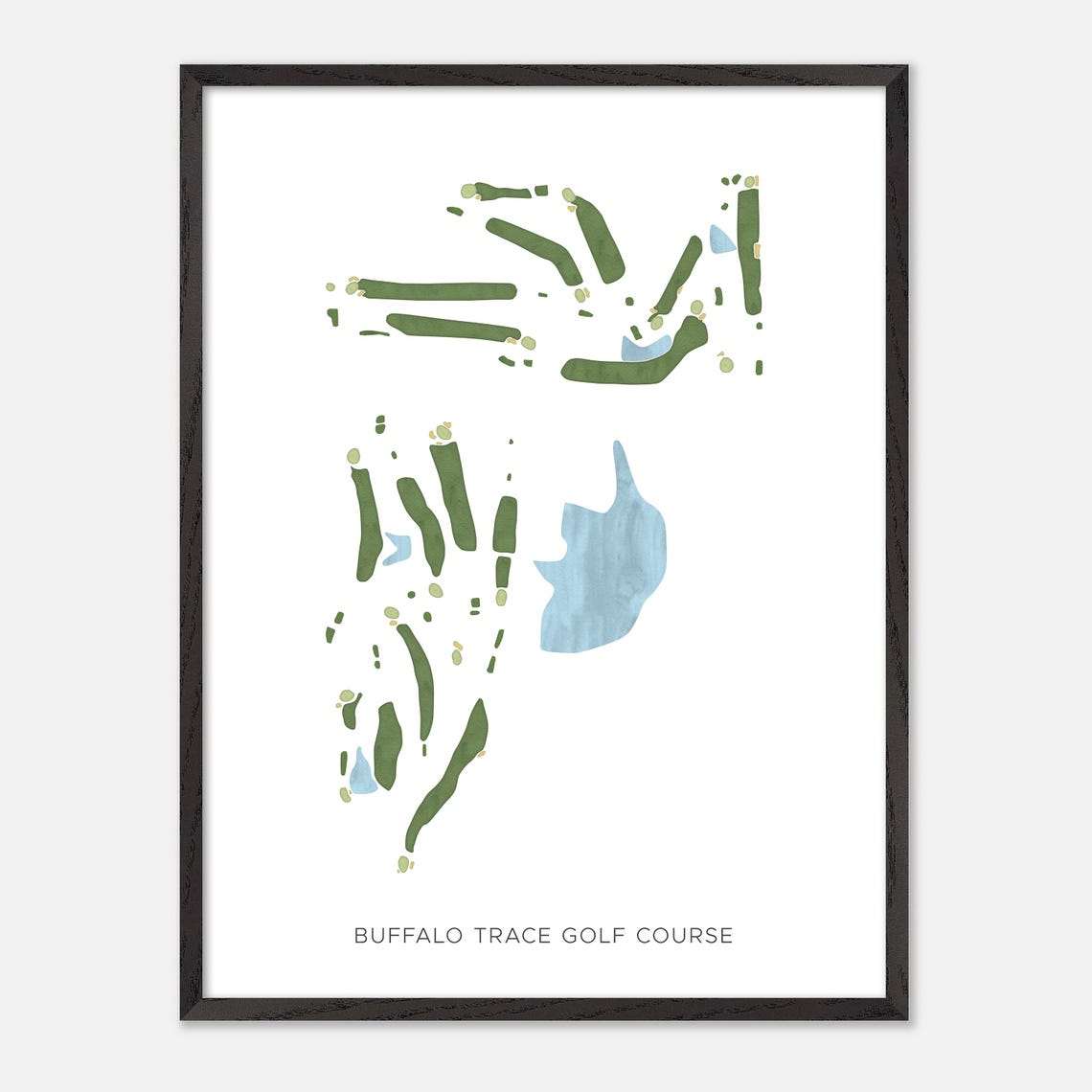Buffalo Trace Golf Course Indiana Modern Watercolor Map Poster - Image 3