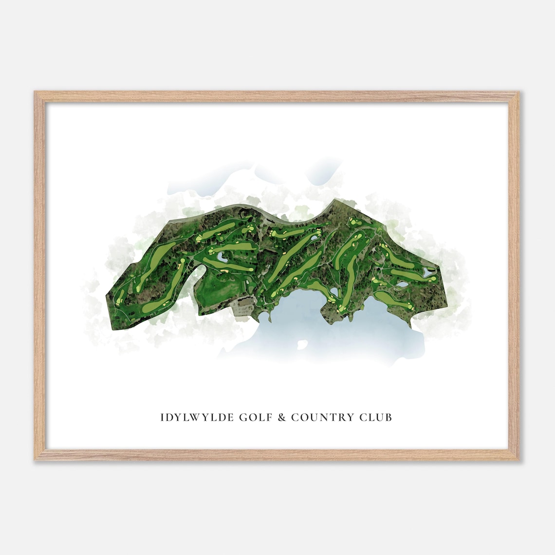 Idylwylde Golf & Country Club Classic Aerial Watercolor Golf Map Poster
