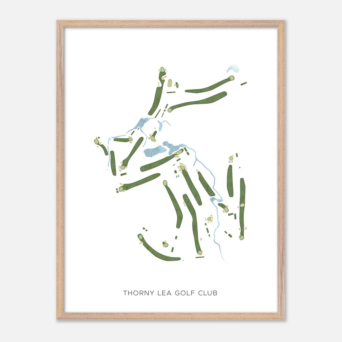 Thorny Lea Golf Club Massachusetts Modern Watercolor Map Poster - Image 2