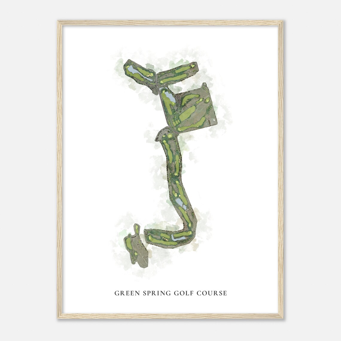 Green Spring Golf Course Utah Classic Watercolor Map Golfer Gift Golf Wall Art Golf Poster Print Course Layout