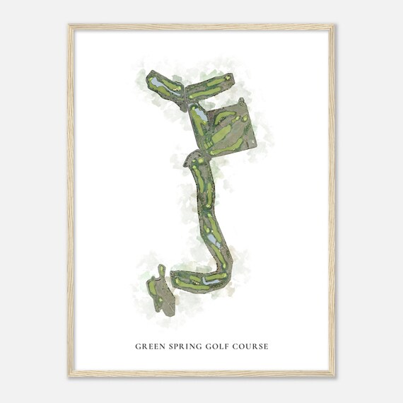 Green Spring Golf Course Utah Classic Watercolor Map Golfer Gift Golf Wall Art Golf Poster Print Course Layout
