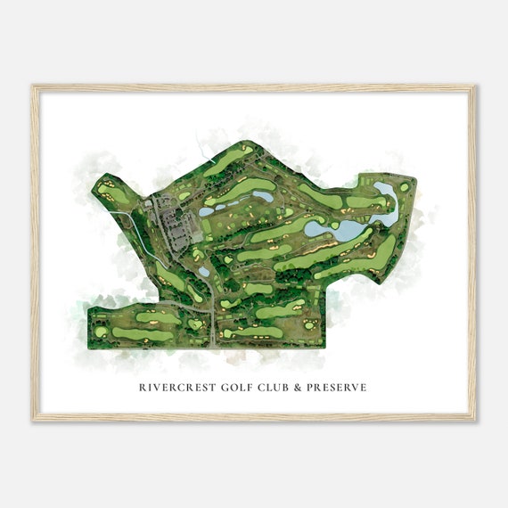 Rivercrest Golf Club Preserve Pennsylvania Watercolor Map