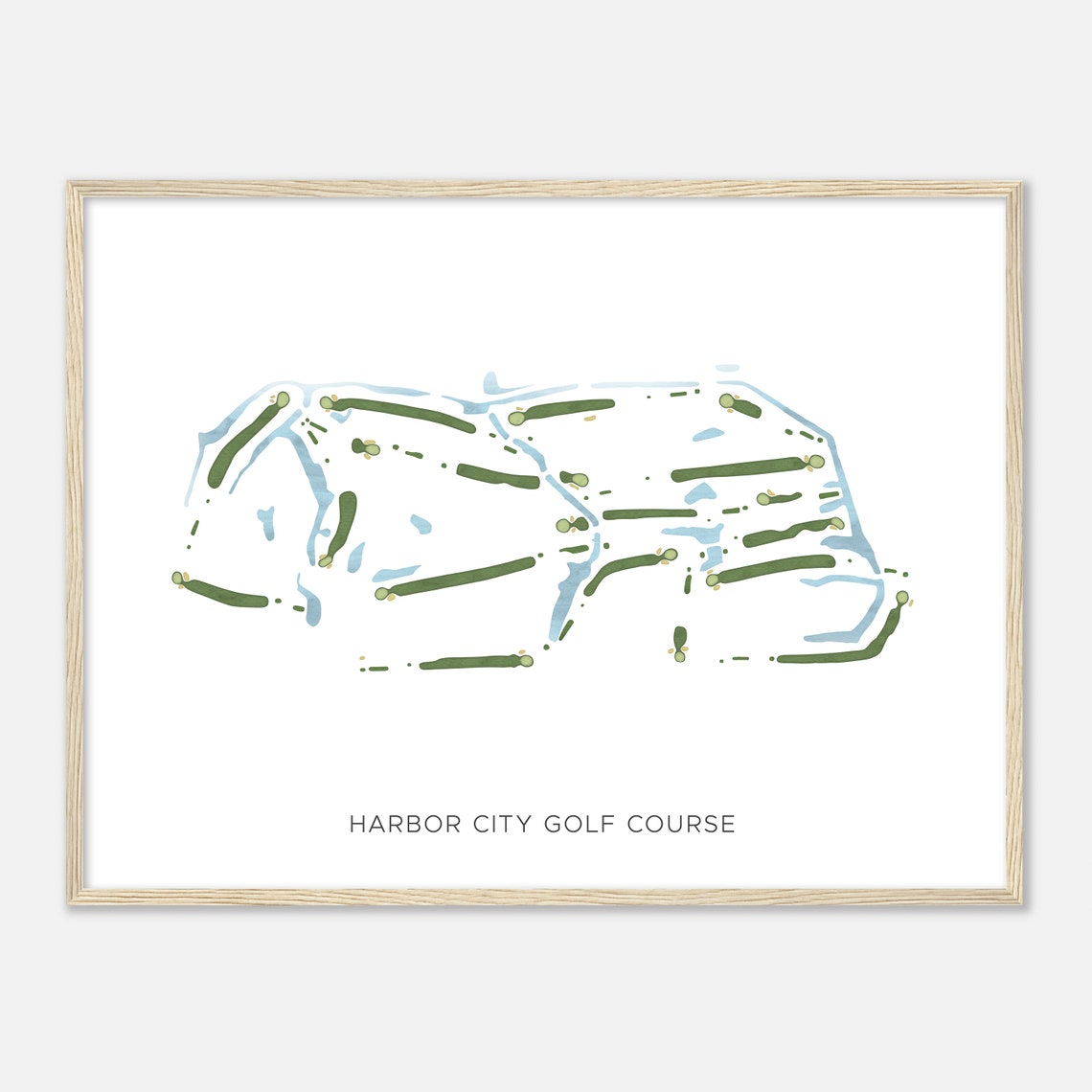 Harbor City Golf Course Florida Modern Watercolor Map Golf Poster - Image 2