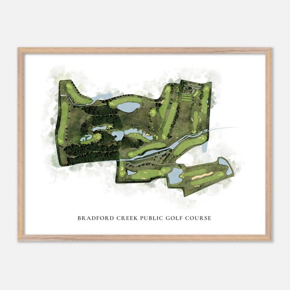 Bradford Creek Public Golf Course In Greenville North Carolina Classic Watercolor Map Golfer Gift Golf Wall Art Golf Poster Print