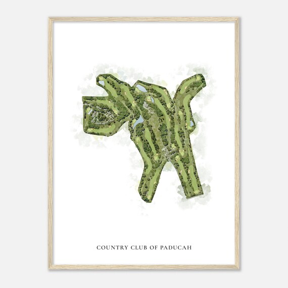 Country Club Of Paducah Kentucky Classic Watercolor Map Golfer Gift Golf Wall Art Golf Poster Print Course Layout