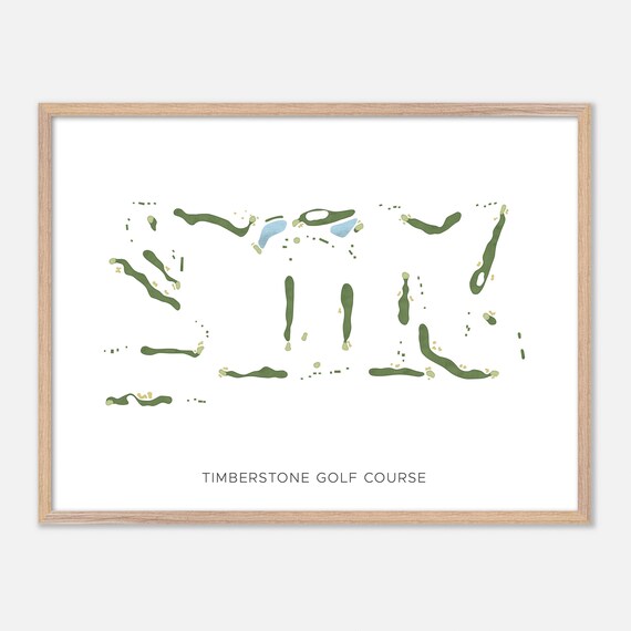 Timberstone Golf Course Modern Minimalist Watercolor Map Poster