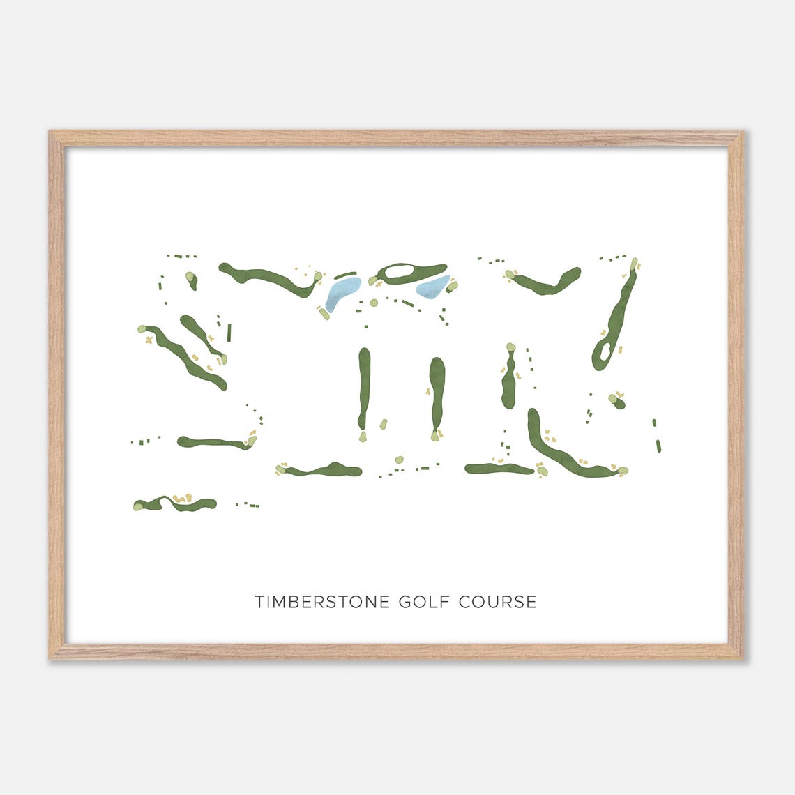 Timberstone Golf Course Modern Minimalist Watercolor Map Poster