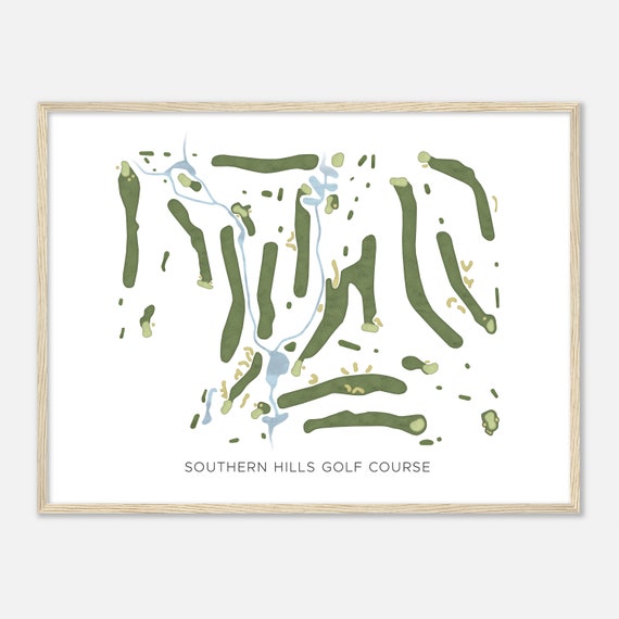 Southern Hills Golf Course Minnesota Modern Watercolor Map Golfer Gift Golf Wall Art Golf Poster Print Course Layout