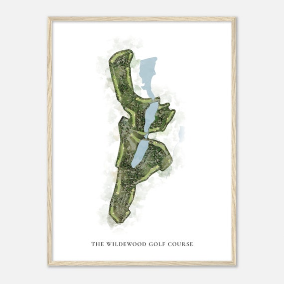 The Wildewood Golf Course South Carolina Classic Watercolor Map Golfer Gift Golf Wall Art Golf Poster Print Course Layout