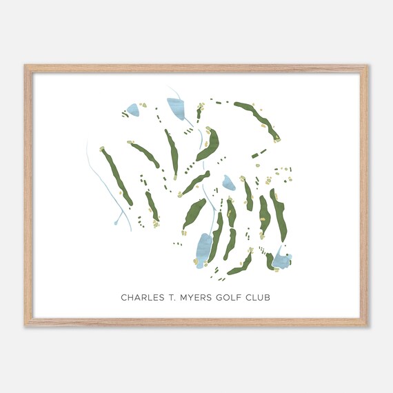 Charles T. Myers Golf Club Charlotte NC Modern Minimalist Golf Poster