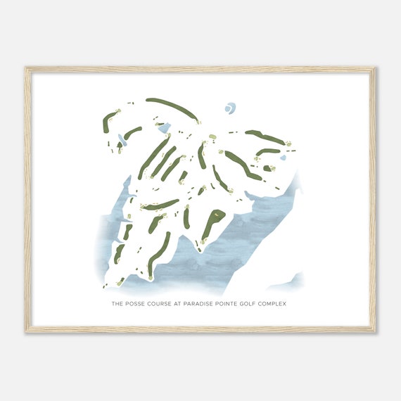 The Posse Course At Paradise Pointe Golf Complex Missouri Modern Watercolor Map Golfer Gift Golf Wall Art Golf Poster Print