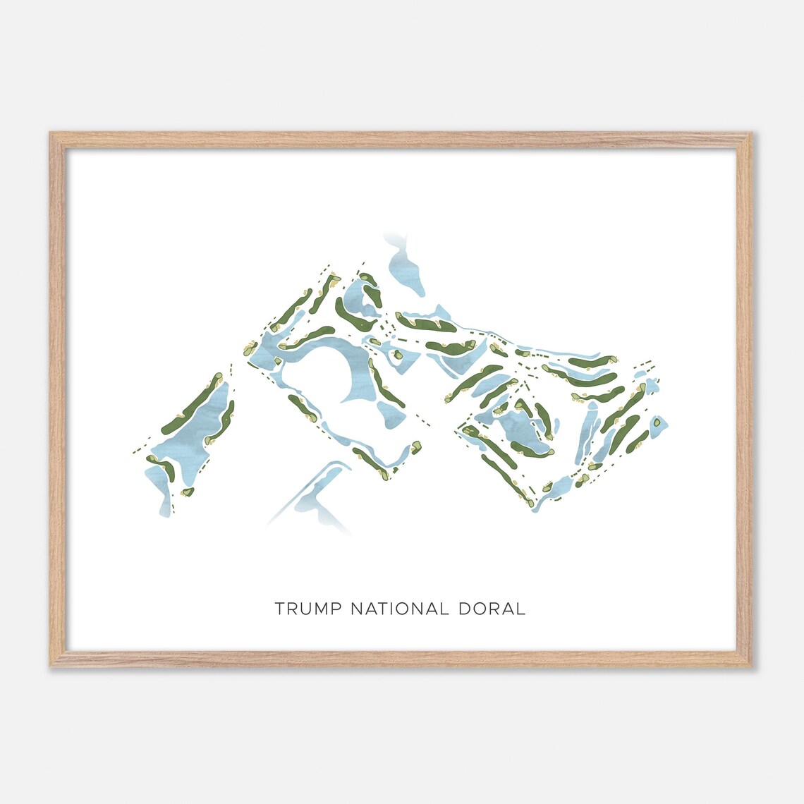 Trump National Doral Miami Florida Modern Watercolor Map Poster