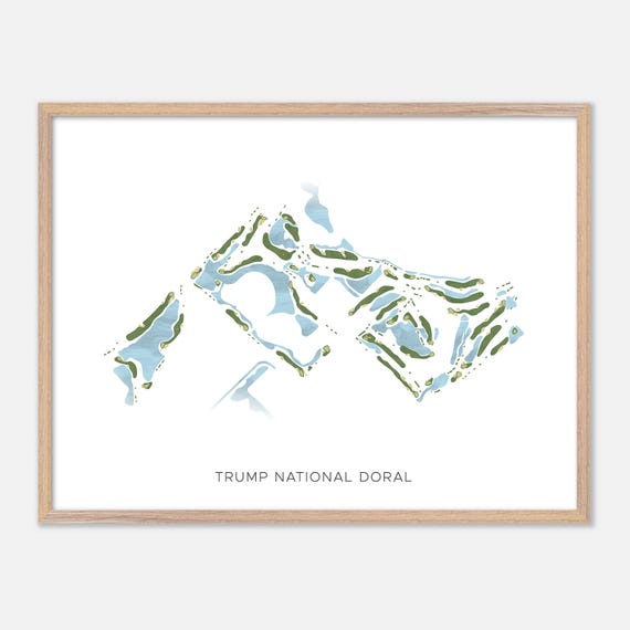 Trump National Doral In Miami Florida Modern Watercolor Map Golfer Gift Golf Wall Art Golf Poster Print Course Layout