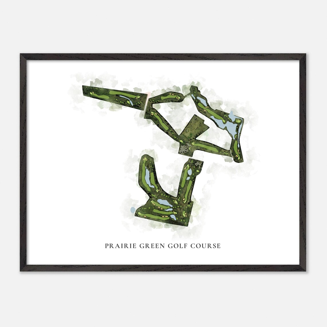 Prairie Green Golf Course Watercolor Aerial Map Art Poster Gift - Image 5