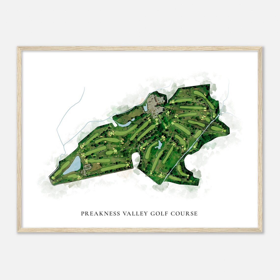 Preakness Valley Golf Course New Jersey Watercolor Map Print