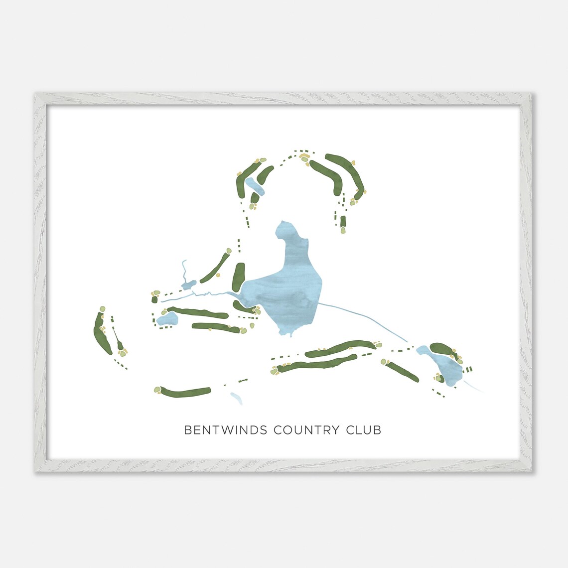Bentwinds Country Club North Carolina Modern Watercolor Map Poster - Image 4