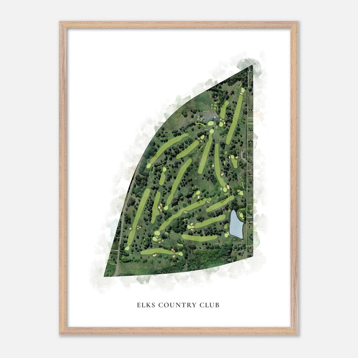 Elks Country Club Rosemount Ohio Classic Watercolor Map Poster - Image 2