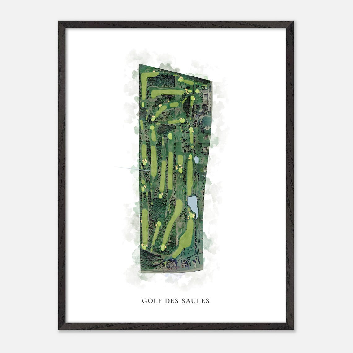 Golf Des Saules Rimouski Canada Classic Watercolor Golf Map Poster - Image 2