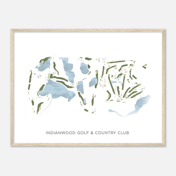Indianwood Golf Country Club Michigan Modern Watercolor Map Golfer Gift Golf Wall Art Golf Poster Print Course Layout