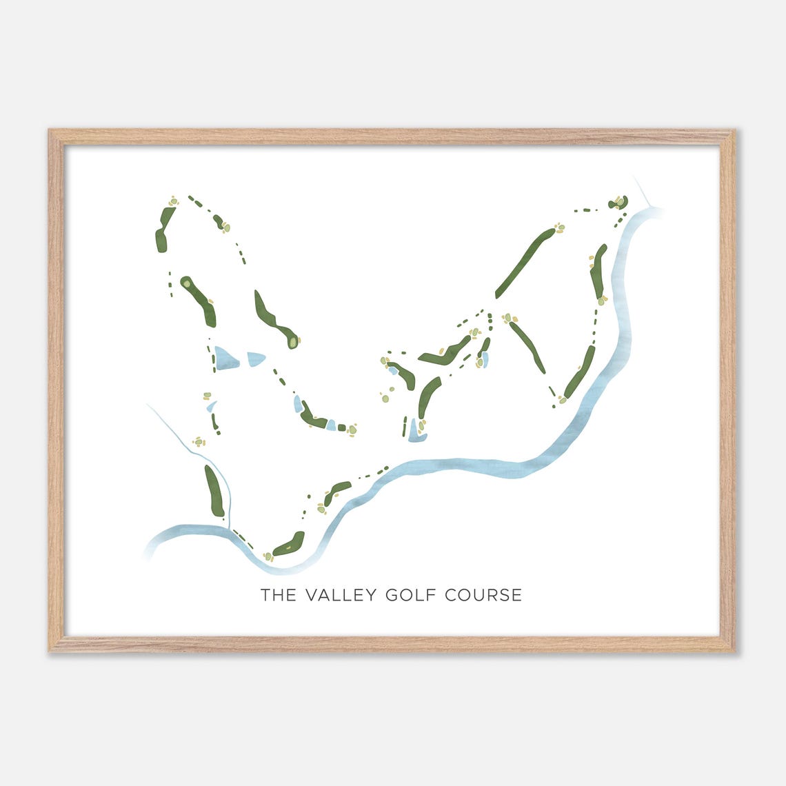 The Valley Golf Course Burlington North Carolina Modern Map Poster