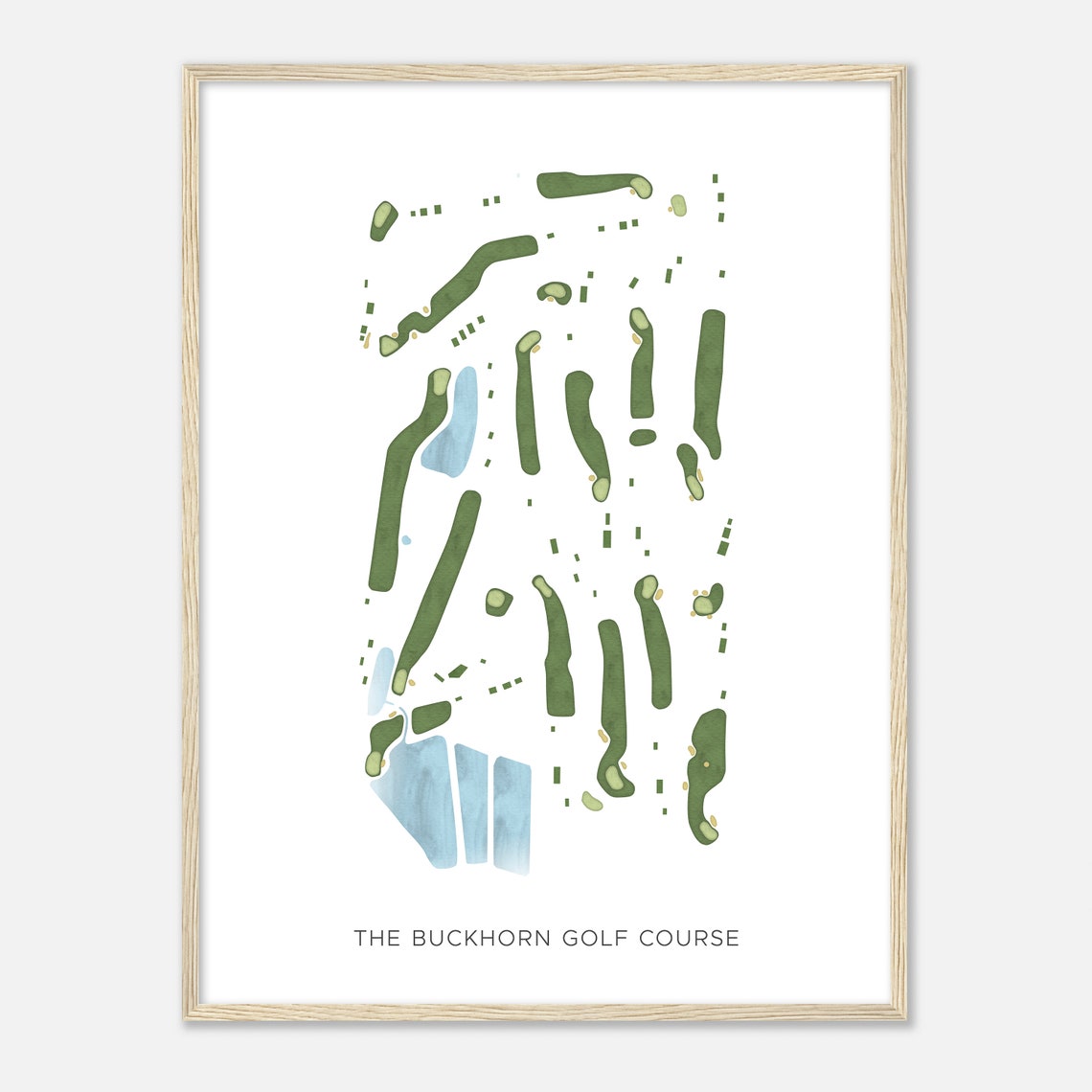 The Buckhorn Golf Course Texas Modern Watercolor Golf Map Poster - Image 2