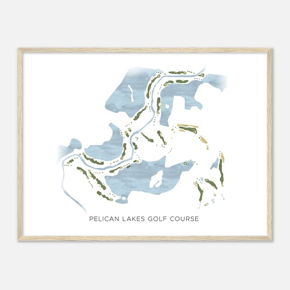 Pelican Lakes Golf Course Colorado Modern Watercolor Map Golfer Gift Golf Wall Art Golf Poster Print Course Layout