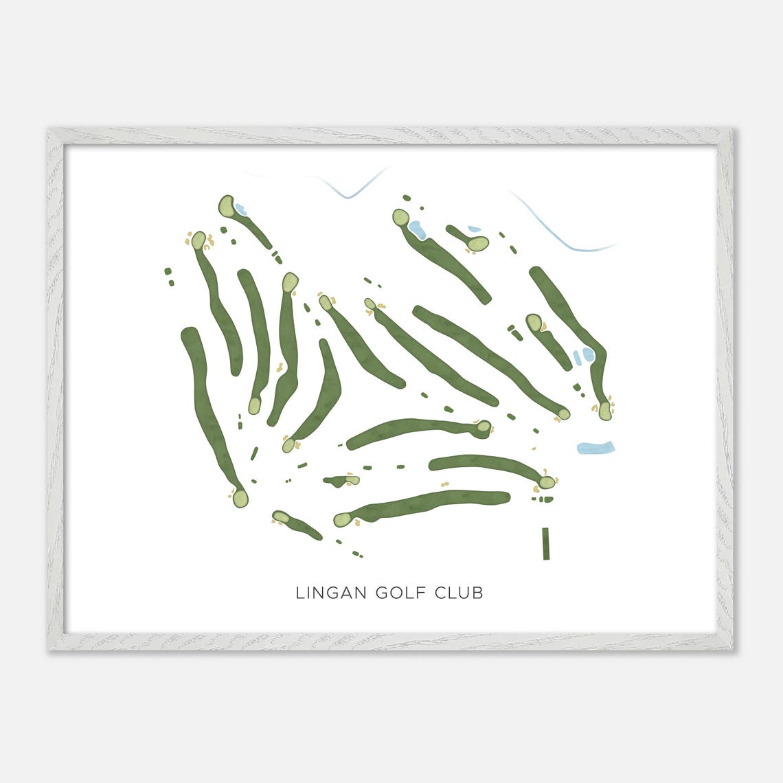 Lingan Golf Club Nova Scotia Minimalist Watercolor Map Poster - Image 3